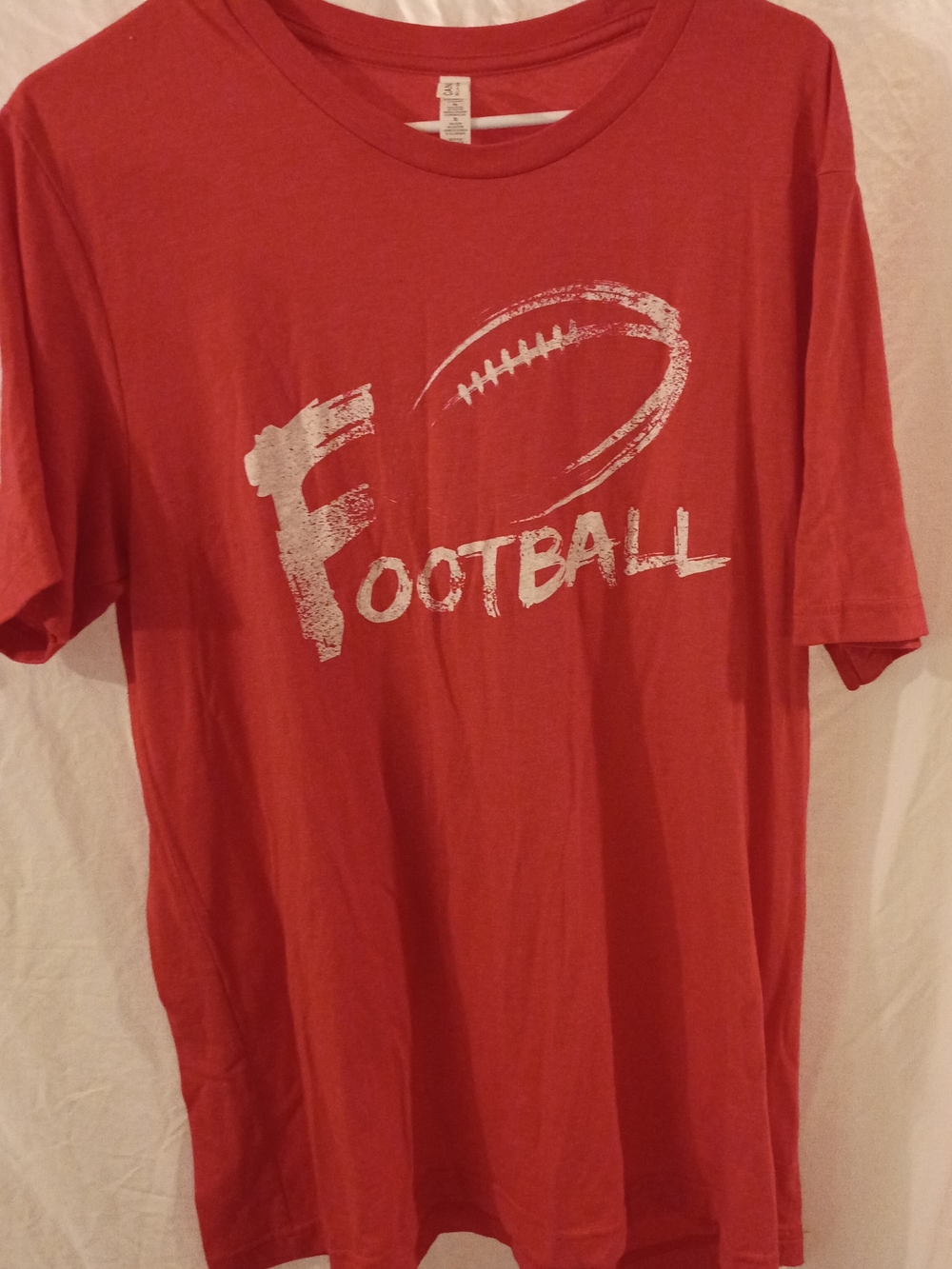 Red 'Football' Graphic Tee Unisex Size XL
